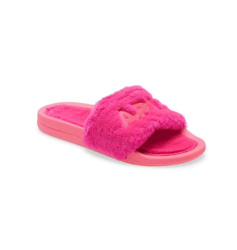 APL Athletic Propulsion Labs Women's Shearling Slides - Neon Pink Size 6 | Comfortable House Slippers for Women, Cozy Indoor Slides for Relaxation at Home