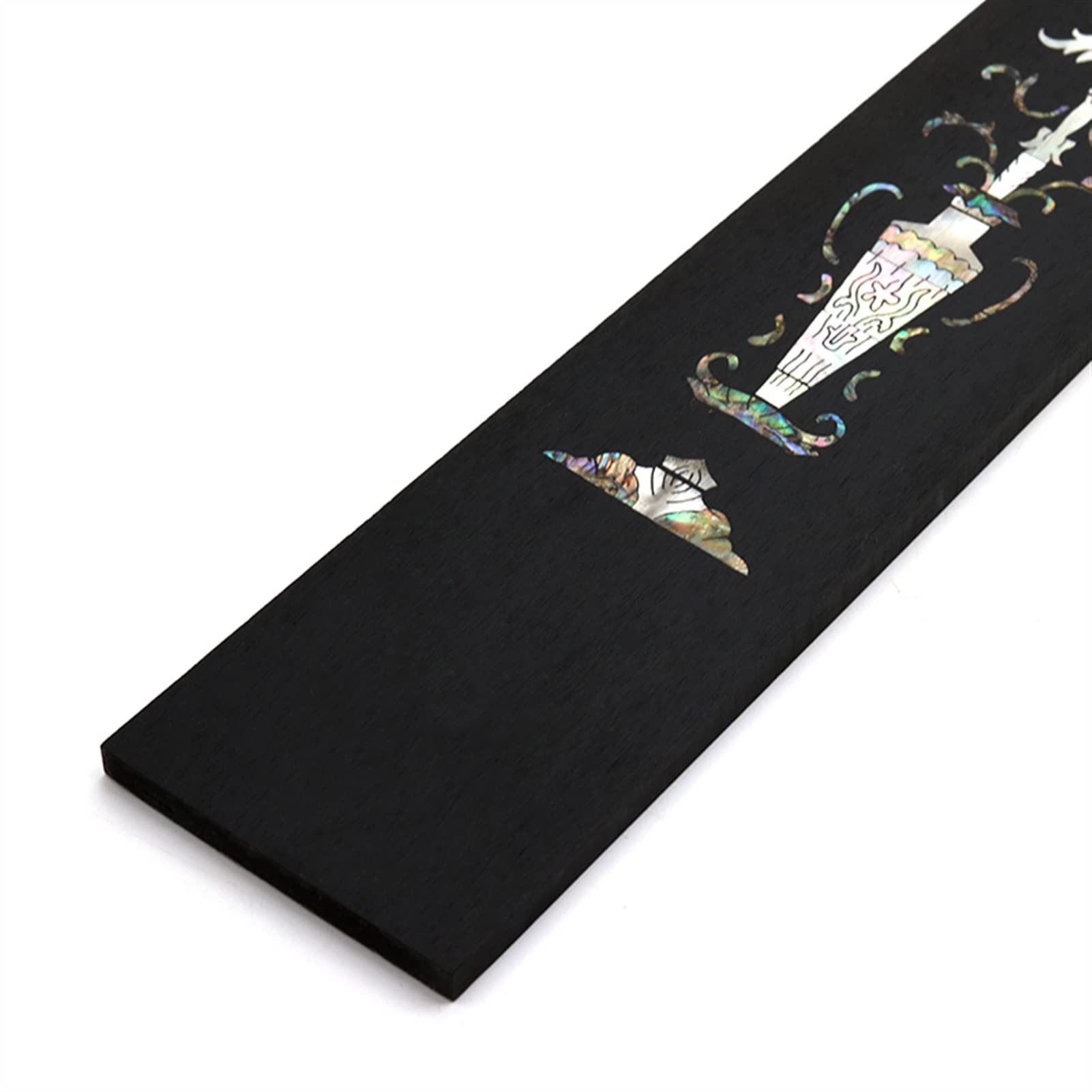 Premium Ebony Guitar Fretboard with Shell Mosaic Inlay - Handcrafted for Classical, Acoustic & Electric Guitars - Perfect for Upgrades, Repairs & Custom Builds - Ideal for Musicians, Luthiers & DIY Guitar Projects
