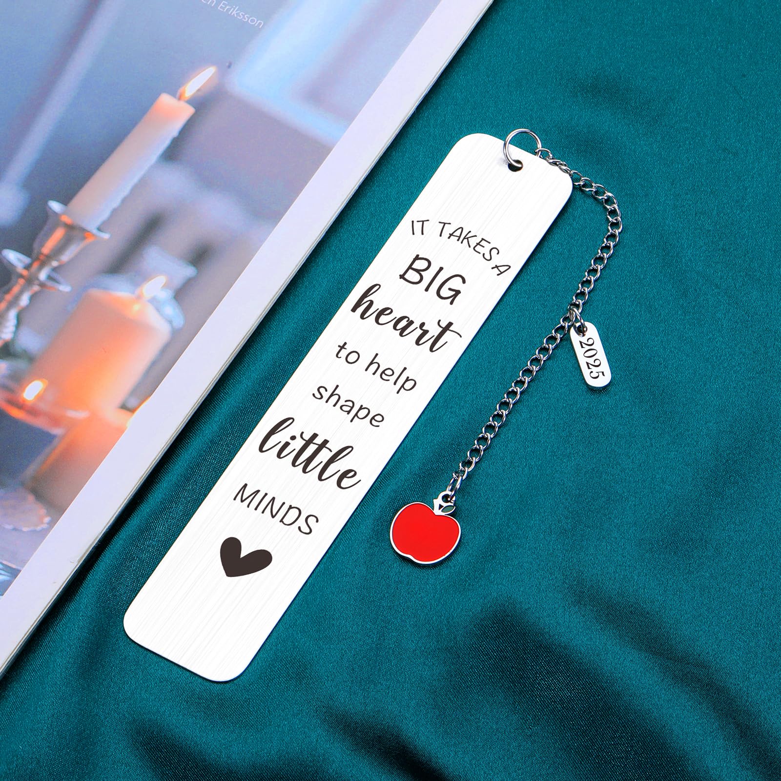 Teacher Bookmark with Chain - Christmas, Graduation Gift for Teachers - Perfect for Back to School & Appreciation