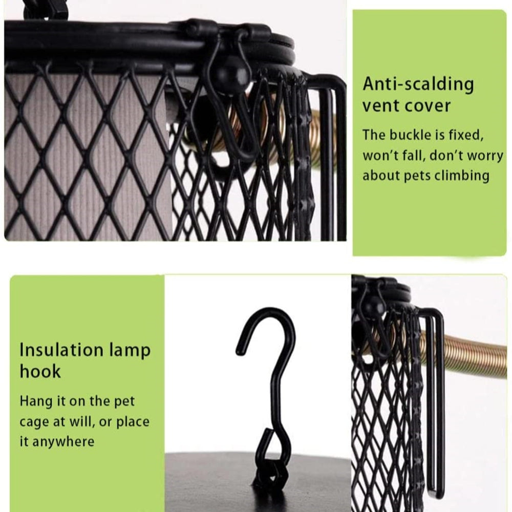 100W Reptile Ceramic Heat Lamp with Cage Light Holder - Adjustable Temperature for Terrariums, Chicken Coops & Pet Habitats - Ideal for Lizards, Snakes, Turtles & Poultry Breeding