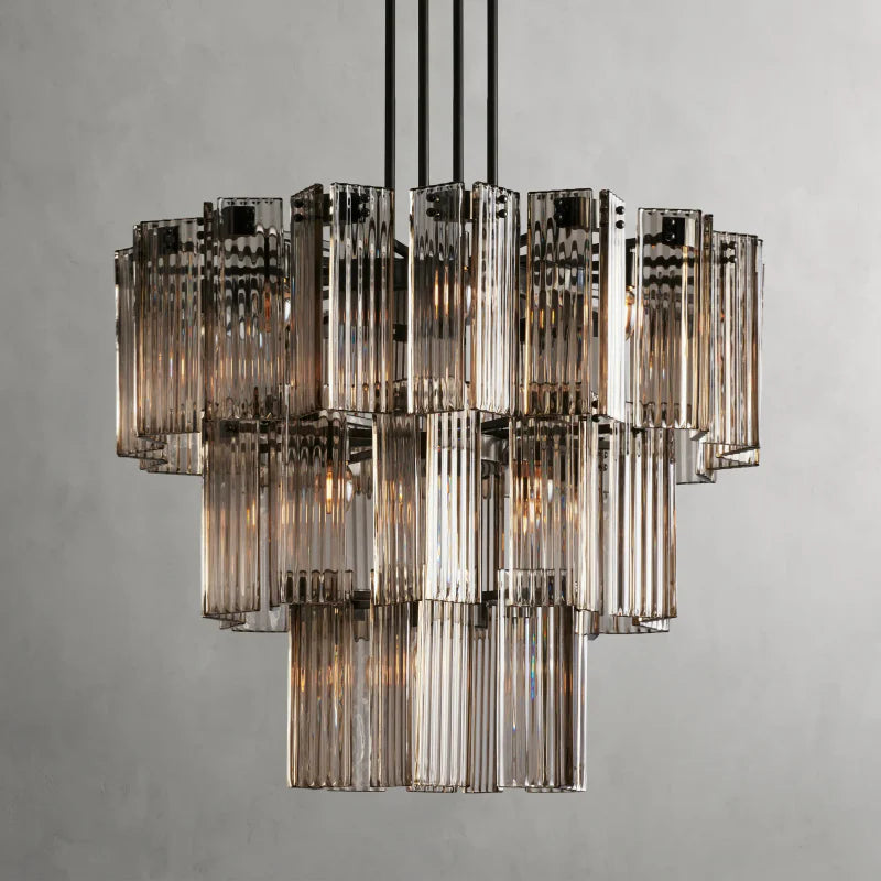 Delsie Round Chandelier - Modern Crystal Ceiling Light Fixture for Dining Room, Living Room & Bedroom | Elegant Lighting Decor for Home & Wedding