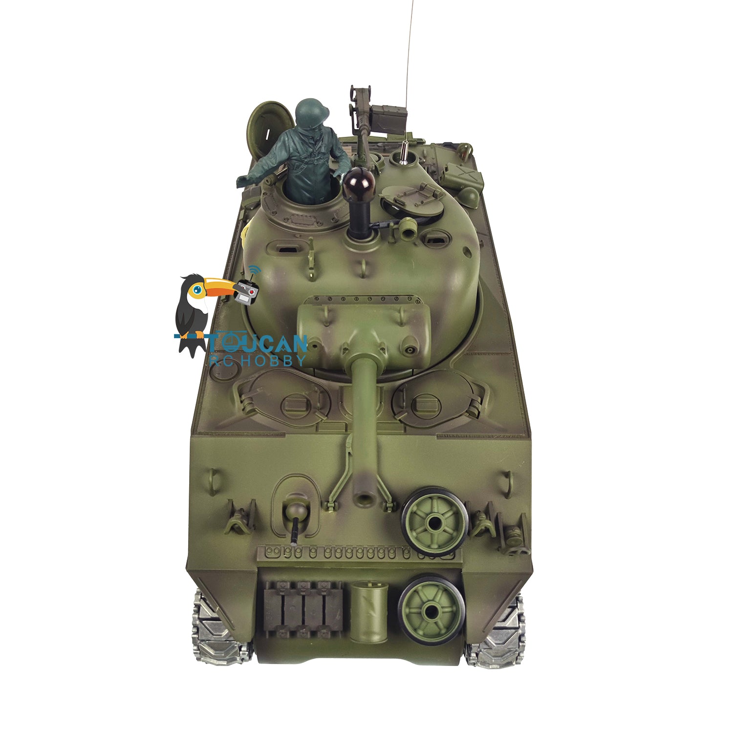 2.4G 1/16 Scale Henglong M4A3 Sherman RTR RC Tank with Metal Tracks, Engine Sound & BB Shooting - Upgraded 7.0 Version for Military Enthusiasts and Collectors | Perfect for Outdoor Battles, Display Collections and RC Hobby Fun