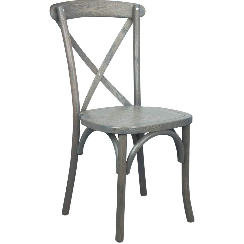 2-Pack Grey X-Back Chairs - Sturdy Metal Frame Outdoor Dining Chairs for Patio, Garden, Poolside & Backyard Relaxation