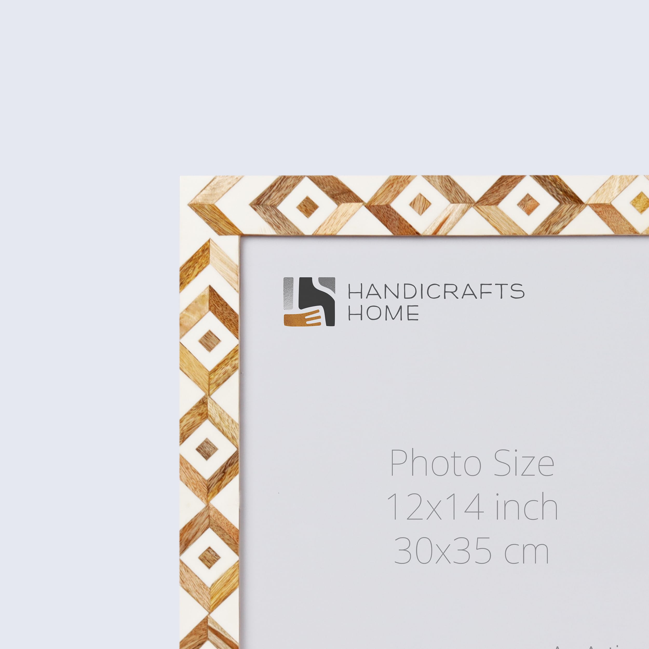 12x14 Handcrafted Wooden Picture Frames - Marquetry Art Photo Frames for Wall Display (Set of 2) | Perfect for Home Decor, Wedding Photos & Gallery Walls