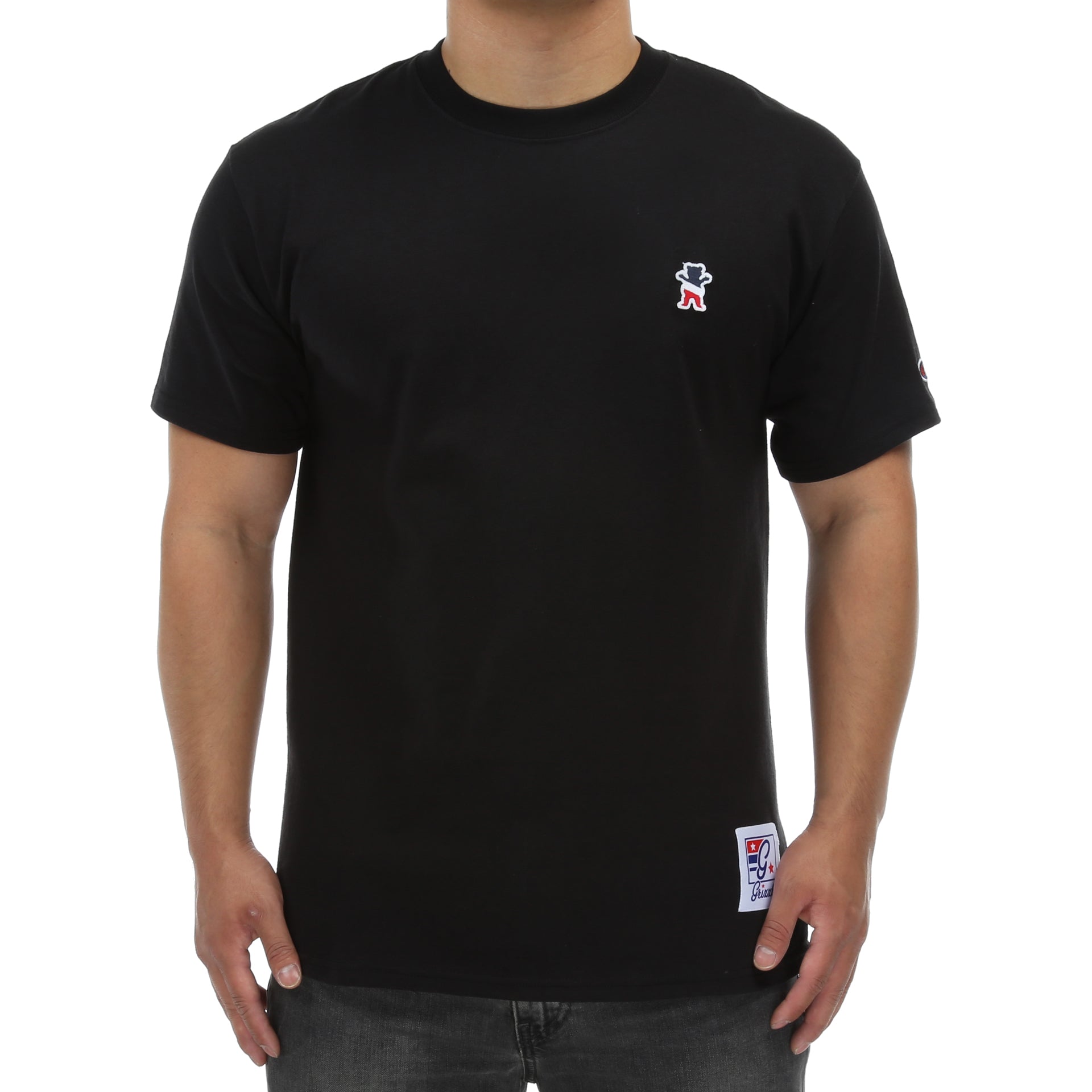 Grizzly x Champion Full Court Press Tee - Black Cotton T-Shirt for Men | Basketball & Streetwear Fashion | Gym, Casual Wear & Sports Outfits