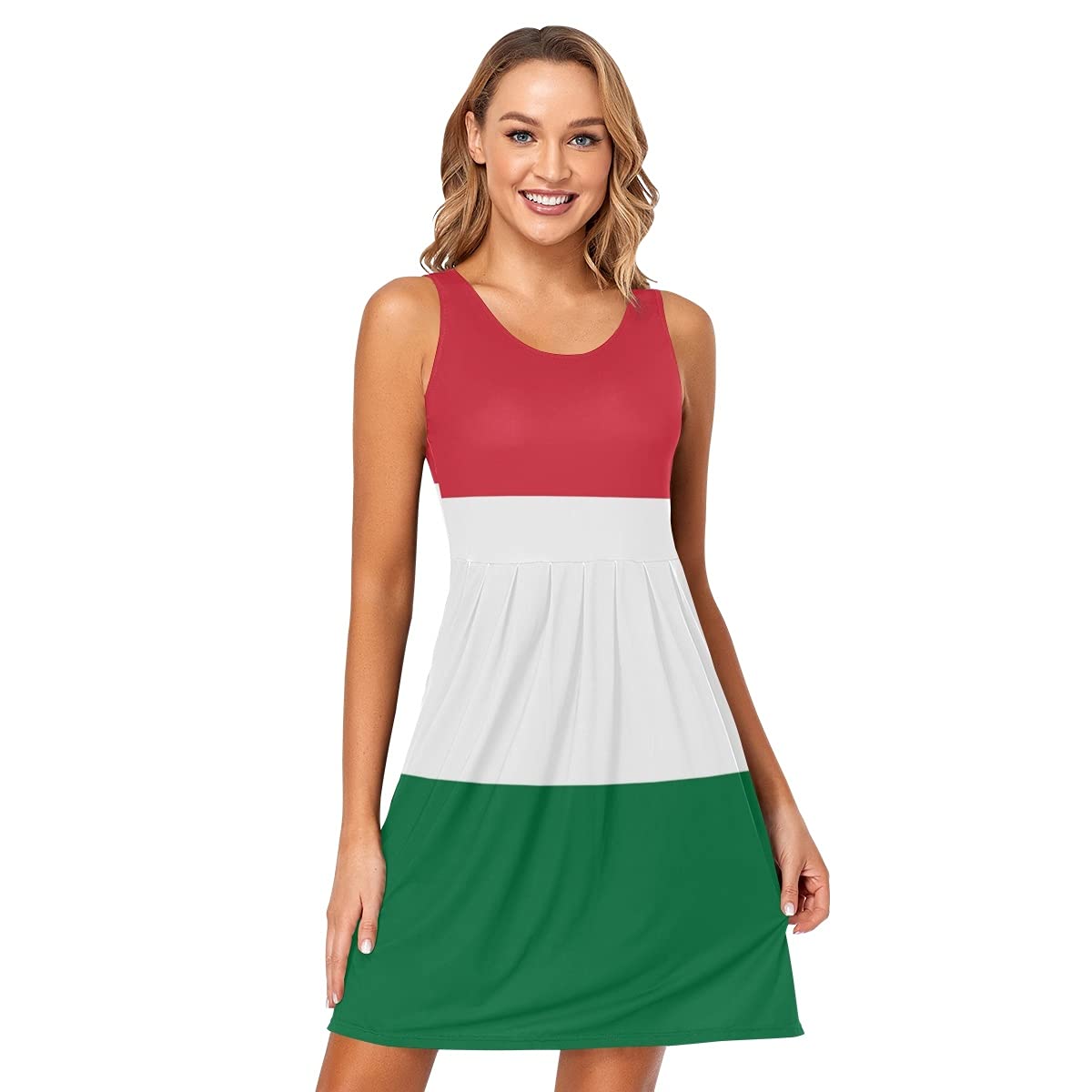 Women's Sleeveless Summer Beach Dress - Casual Sun Dress with Pockets | Perfect for Vacations, Pool Parties & Tropical Getaways