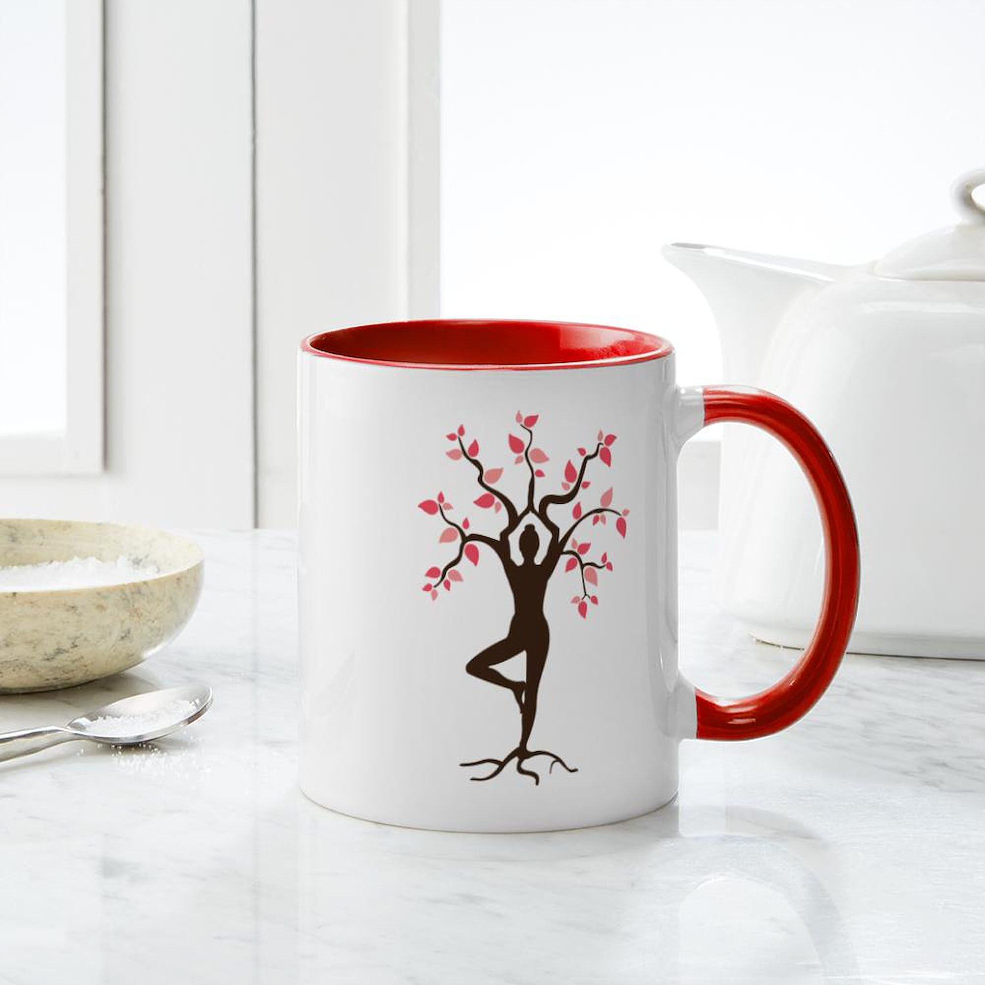11 oz (325 ml) Ceramic Coffee Mug for Yoga Lovers - Perfect for Hot Tea, Coffee & Relaxation at Home, Studio or Office
