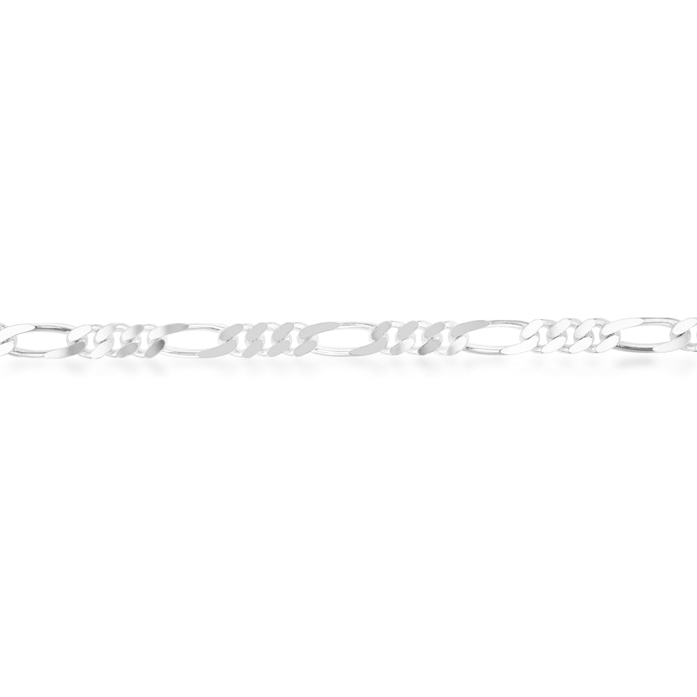 21cm Sterling Silver Figaro Chain Bracelet 180 Gauge 1:3 Ratio - Elegant Jewelry for Women, Perfect for Everyday Wear, Gifts & Special Occasions