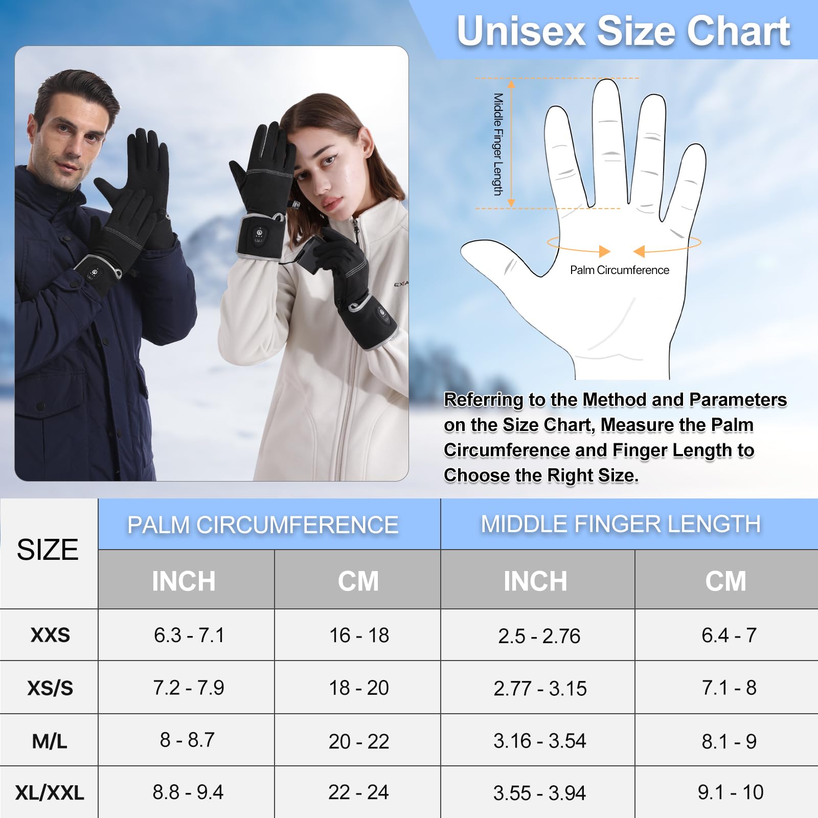 Smart Electric Heated Glove Liners for Men & Women - Rechargeable APP-Controlled Winter Gloves for Driving, Typing & Outdoor Activities - Perfect for Skiing, Hiking & Cold Weather Commutes