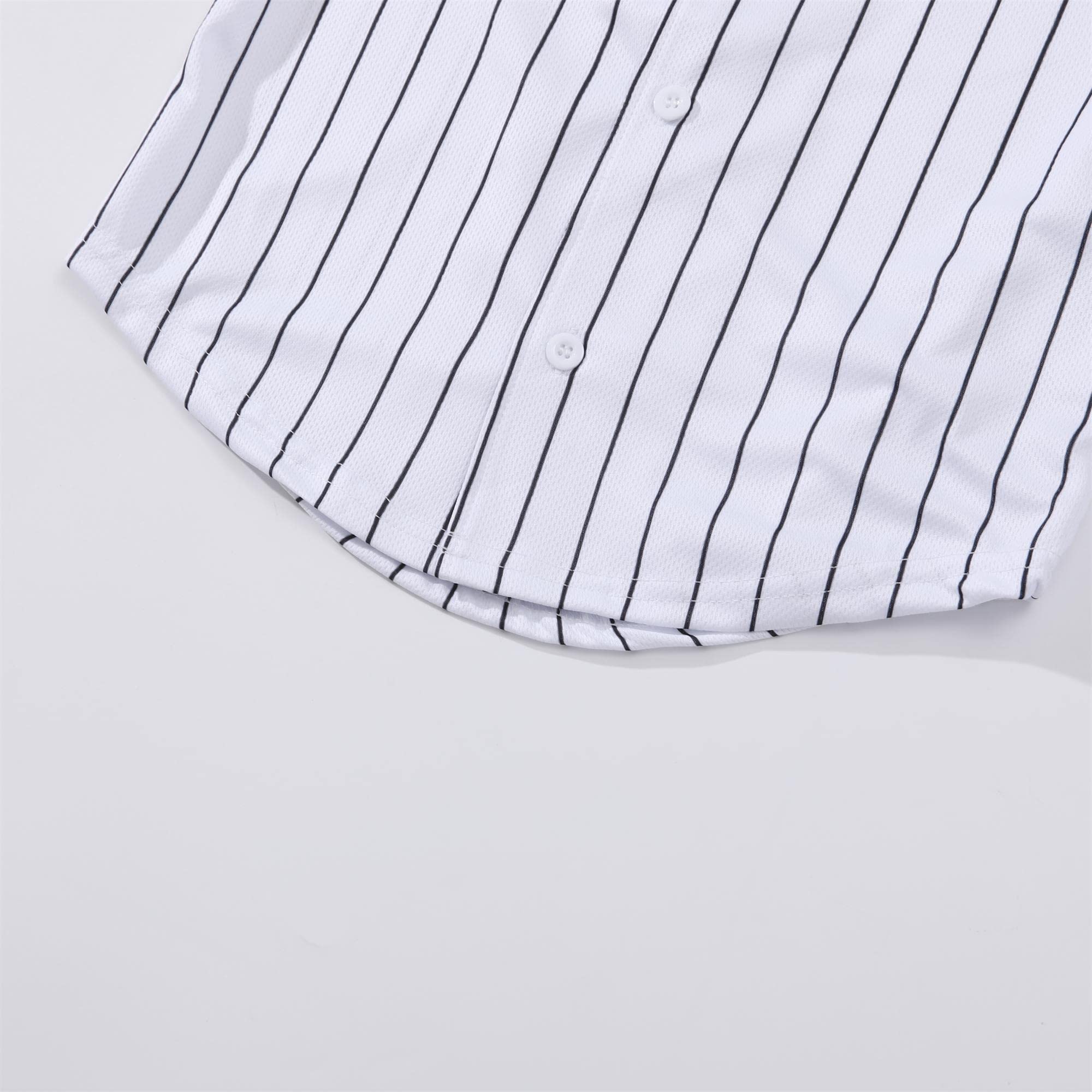 Trendy Kids Baseball Jersey Button-Up T-Shirt - Boys & Girls Hip Hop Style Black and White Short Sleeve Tee for Sports, Casual Wear & Street Fashion