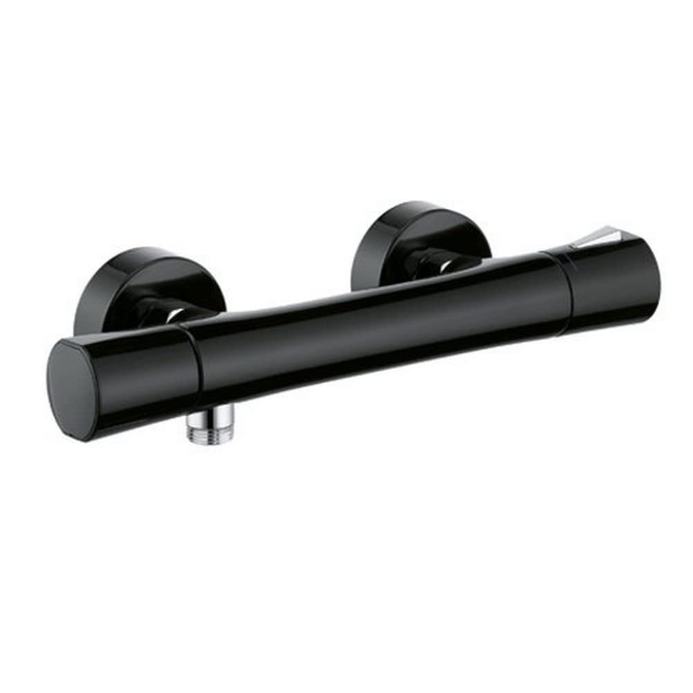 ZENTA Thermostatic Shower Mixer Valve - Chrome/Black Finish - Model 351008638 - Perfect for Modern Bathrooms & Spa-Like Showers
