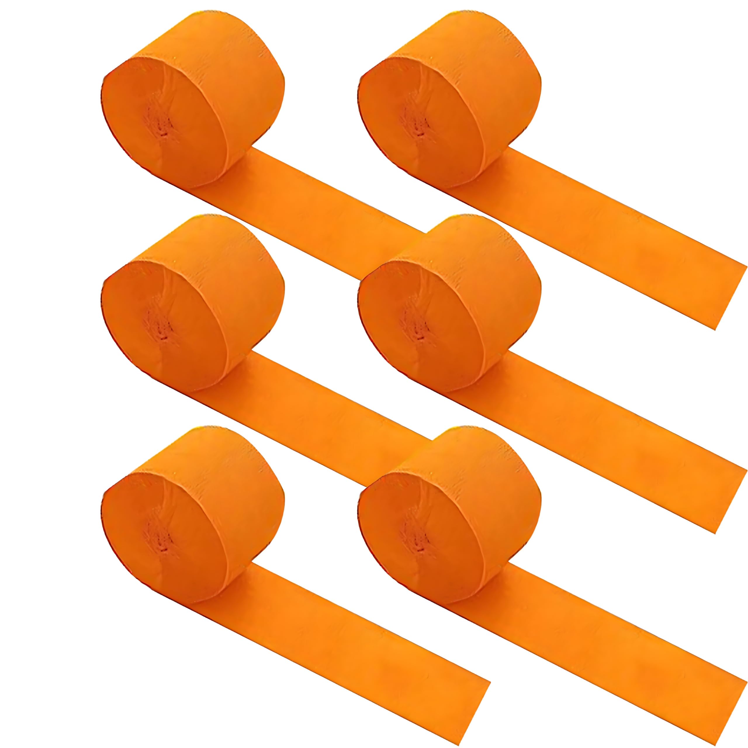6 Rolls Orange Crepe Paper Streamers (1.8