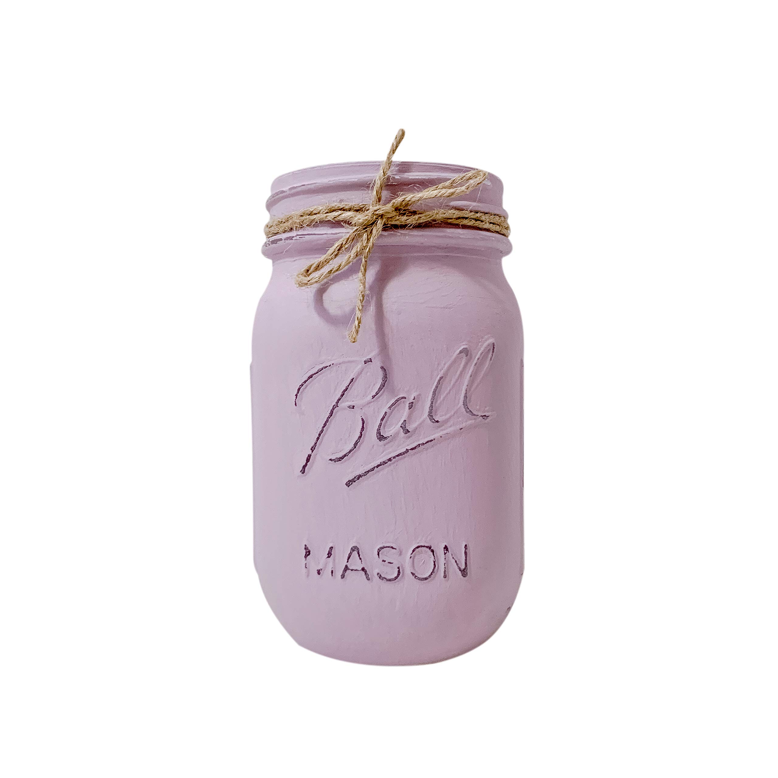 Hand-Painted Lavender Mason Jar Centerpieces for Wedding & Home Decor – Pint Size Glass Jars as Table Centerpieces, Pen Holders & Rustic Decorations – Perfect for DIY Crafts, Farmhouse Weddings & Kitchen Organization