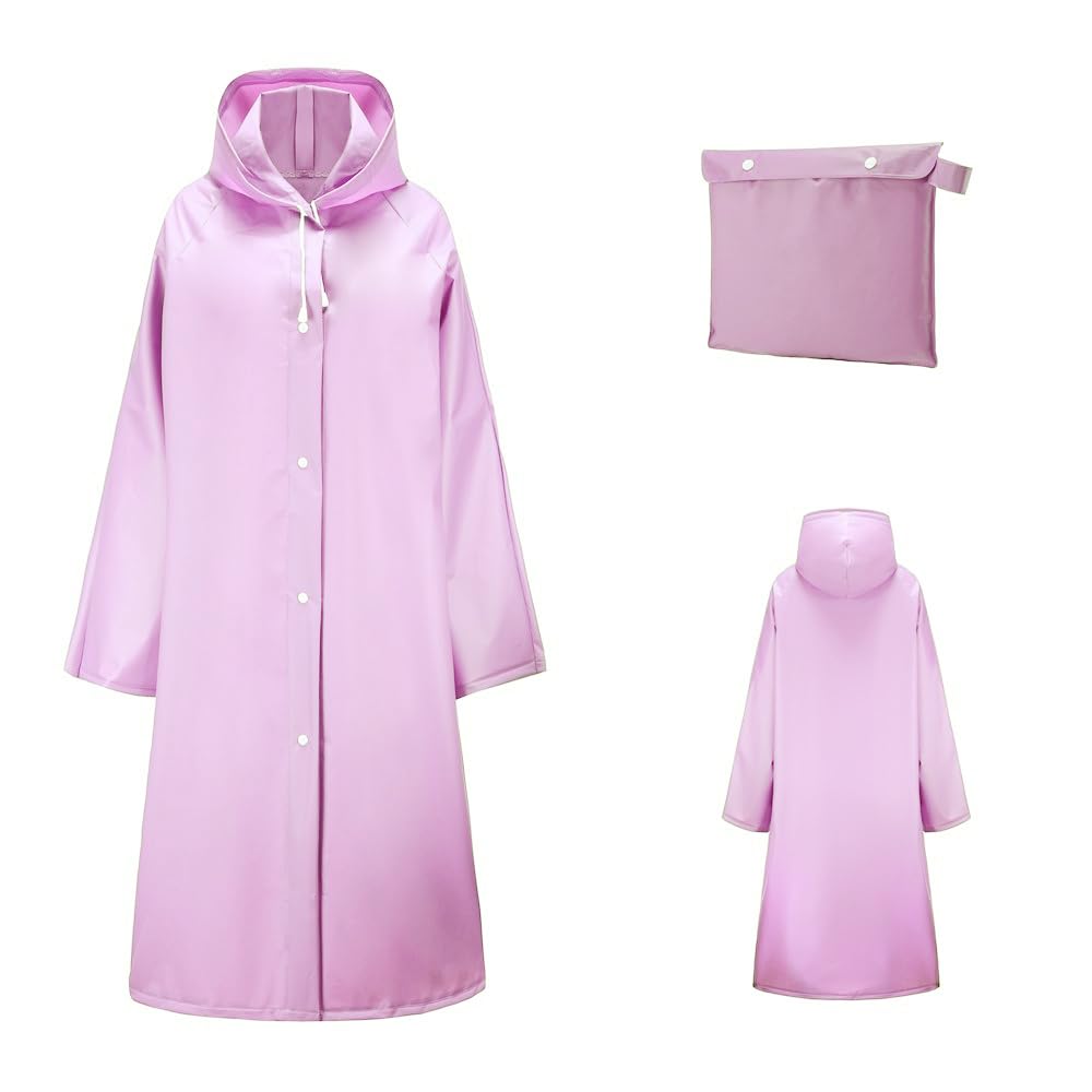Voarge Eva Waterproof Rain Jacket for Women & Men - Lightweight Windproof Raincoat for Hiking, Cycling & Outdoor Activities - Perfect for Commuting, Travel & Bad Weather Protection