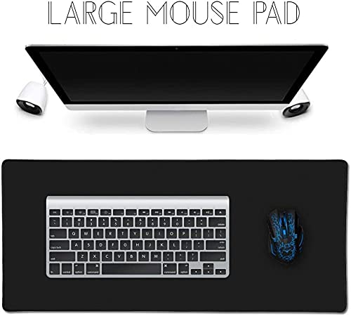 Premium Large Gaming Mouse Pad (31.5x11.8in) - Non-Slip Rubber Base, Waterproof Keyboard Mat with Textured Cloth Surface for PC, Laptop, Office & Esports Gaming - Black | Perfect for Gamers, Programmers & Office Workers