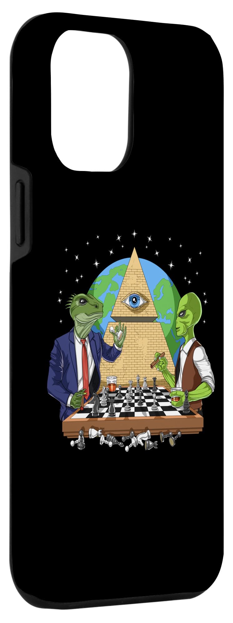 iPhone 12 Pro Max Case with Alien Illuminati All-Seeing Eye Design - Durable Protective Cover for Everyday Use, Travel & Conspiracy Theory Enthusiasts