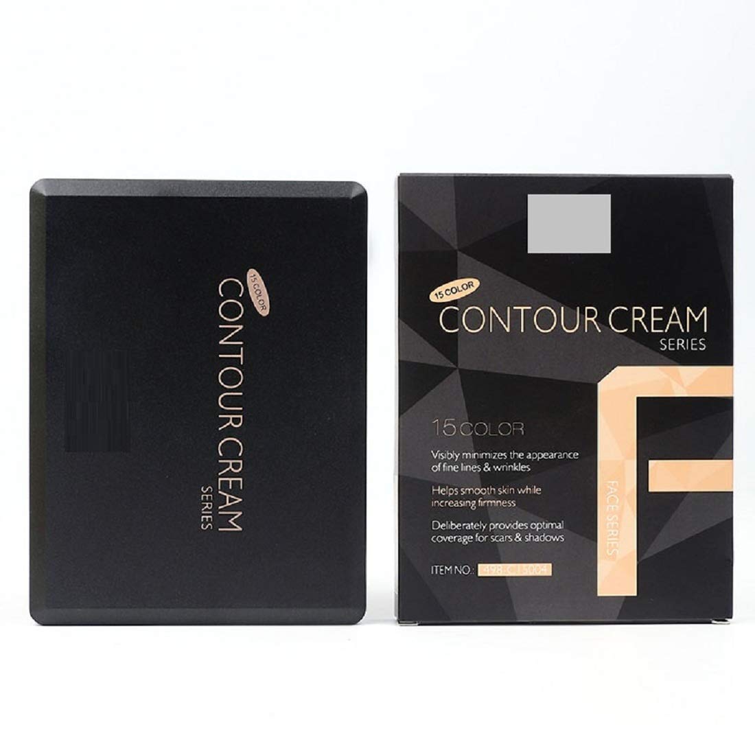 Spanking Beauty 15-Color Semi-Matte Contour & Concealer Cream Palette with Oval Makeup Brush - Perfect for Face Sculpting, Highlighting & Professional Makeup Application