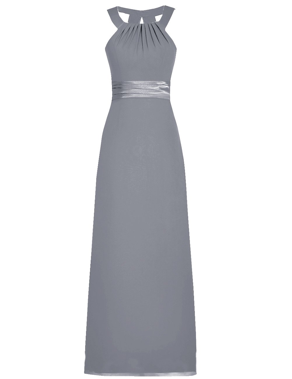 Elegant JAEDEN Long Halter Bridesmaid Dress - Flowy Chiffon Prom Party Gown for Weddings, Formal Events & Special Occasions