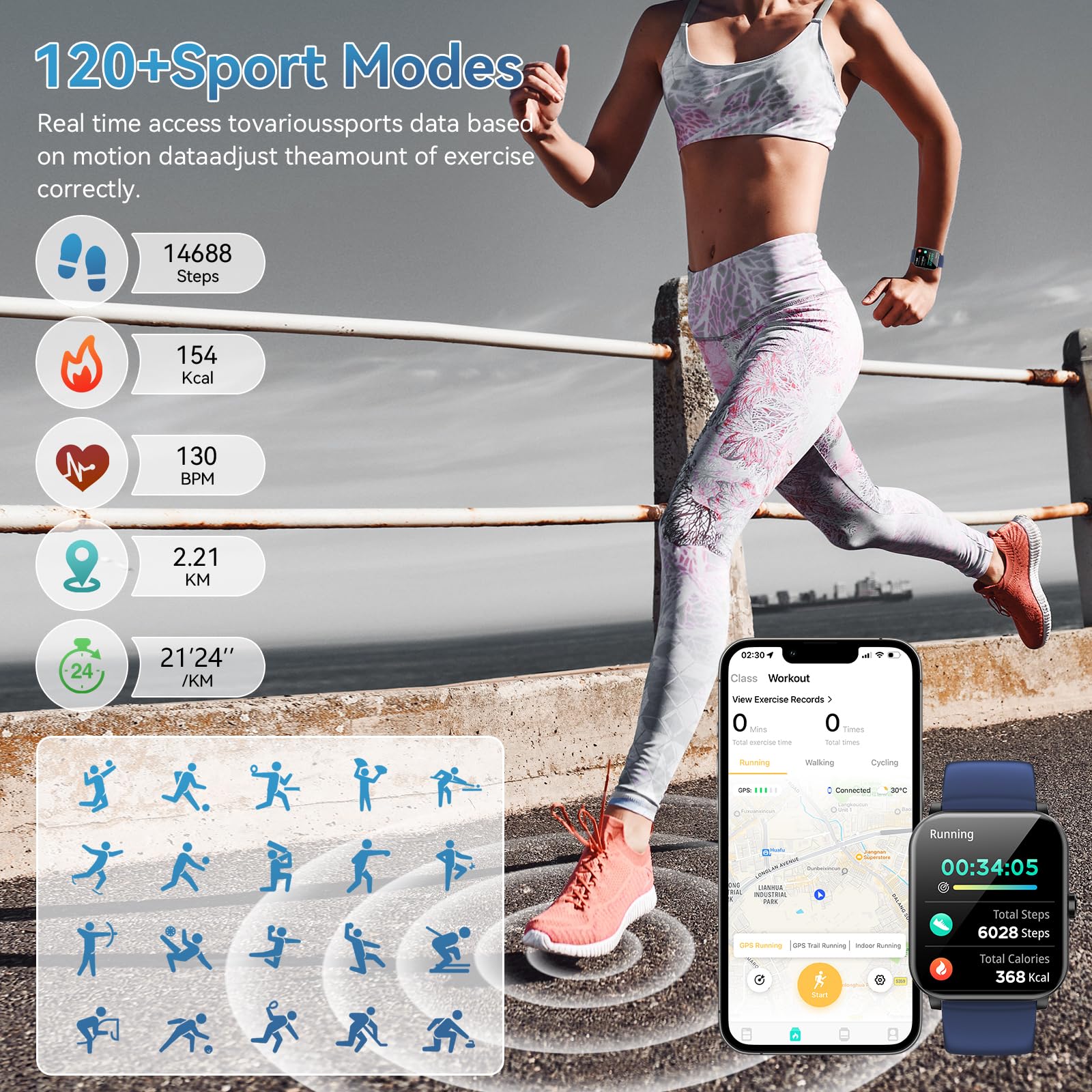 Smart Watch for Men & Women - 1.85