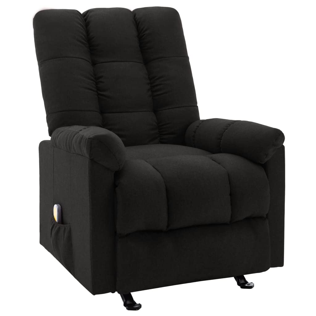 CHARMMA Heated Massage Recliner Chair with Vibration & Rocking Function - Ergonomic Lounge Chair for Living Room with Side Pockets, 28.1 x 38 x 39.6 Inches, Black - Perfect for Relaxation, Home Theater & Pain Relief