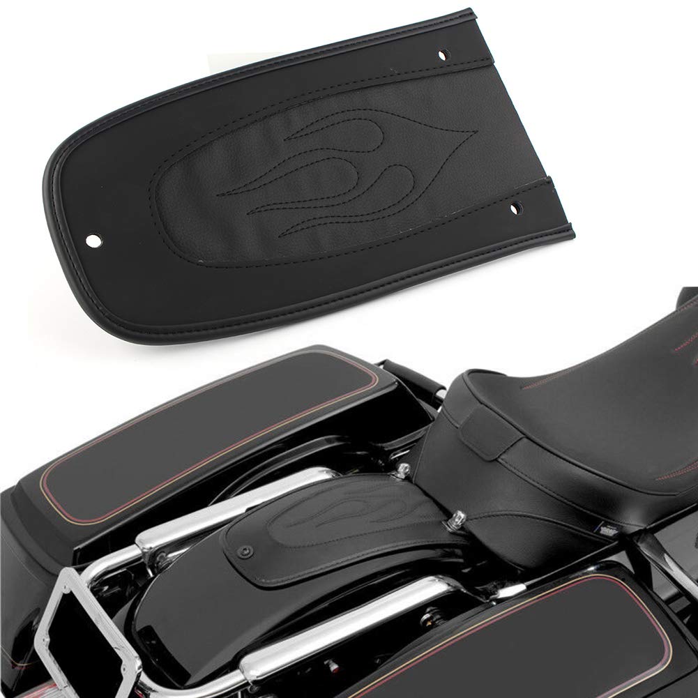 Harley Touring Motorcycle Solo Seat Cushion Pad & Rear Mudguard Cover Accessories for 1997-2017 Models - Comfortable Driver/Passenger Seat Upgrade for Long Rides & Road Trips