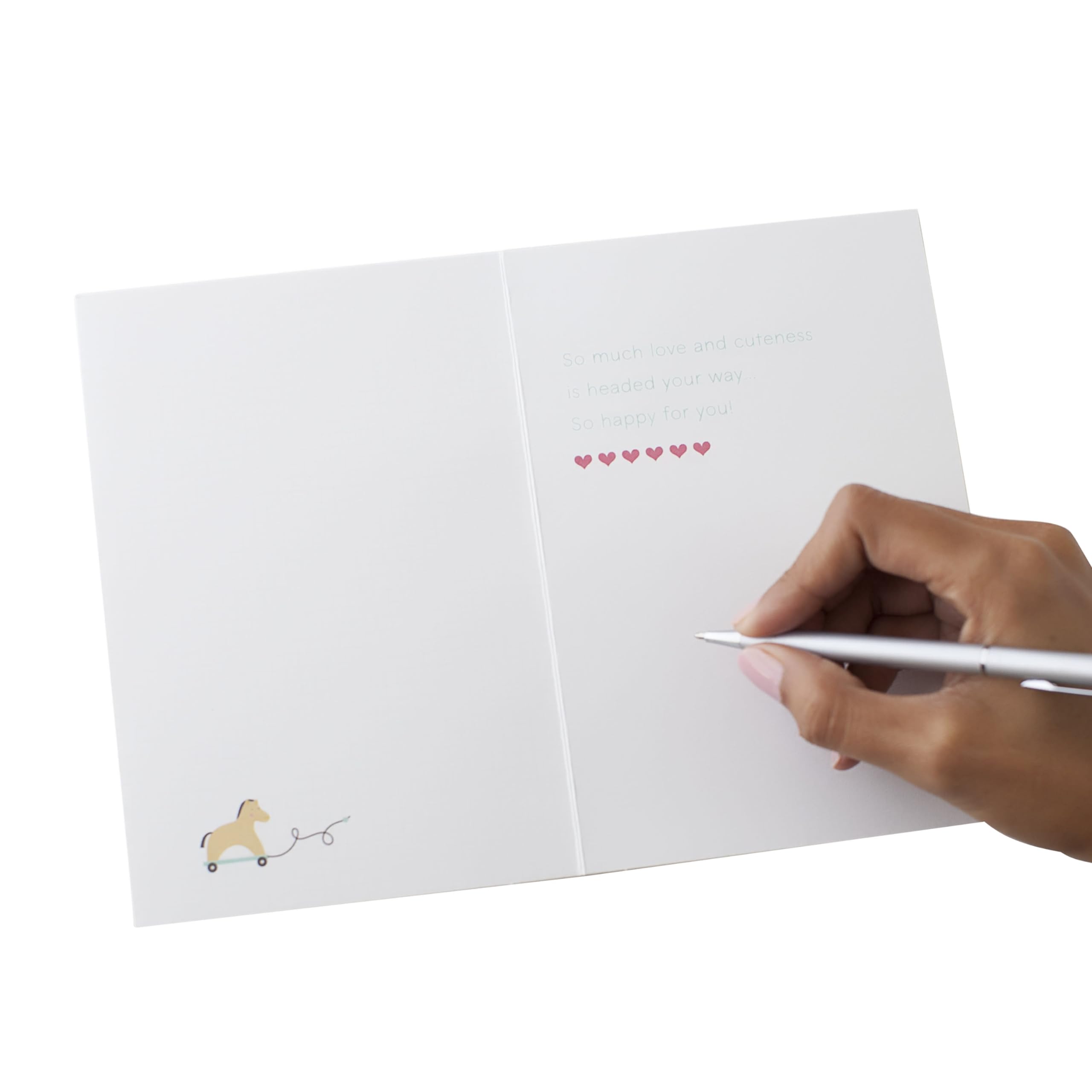 Hallmark Signature Baby Shower Card for New Parents - Gender Neutral Welcome New Baby Greeting Card with Cute Baby Icons - Perfect for Baby Showers, Gender Reveal Parties & New Parent Congratulations