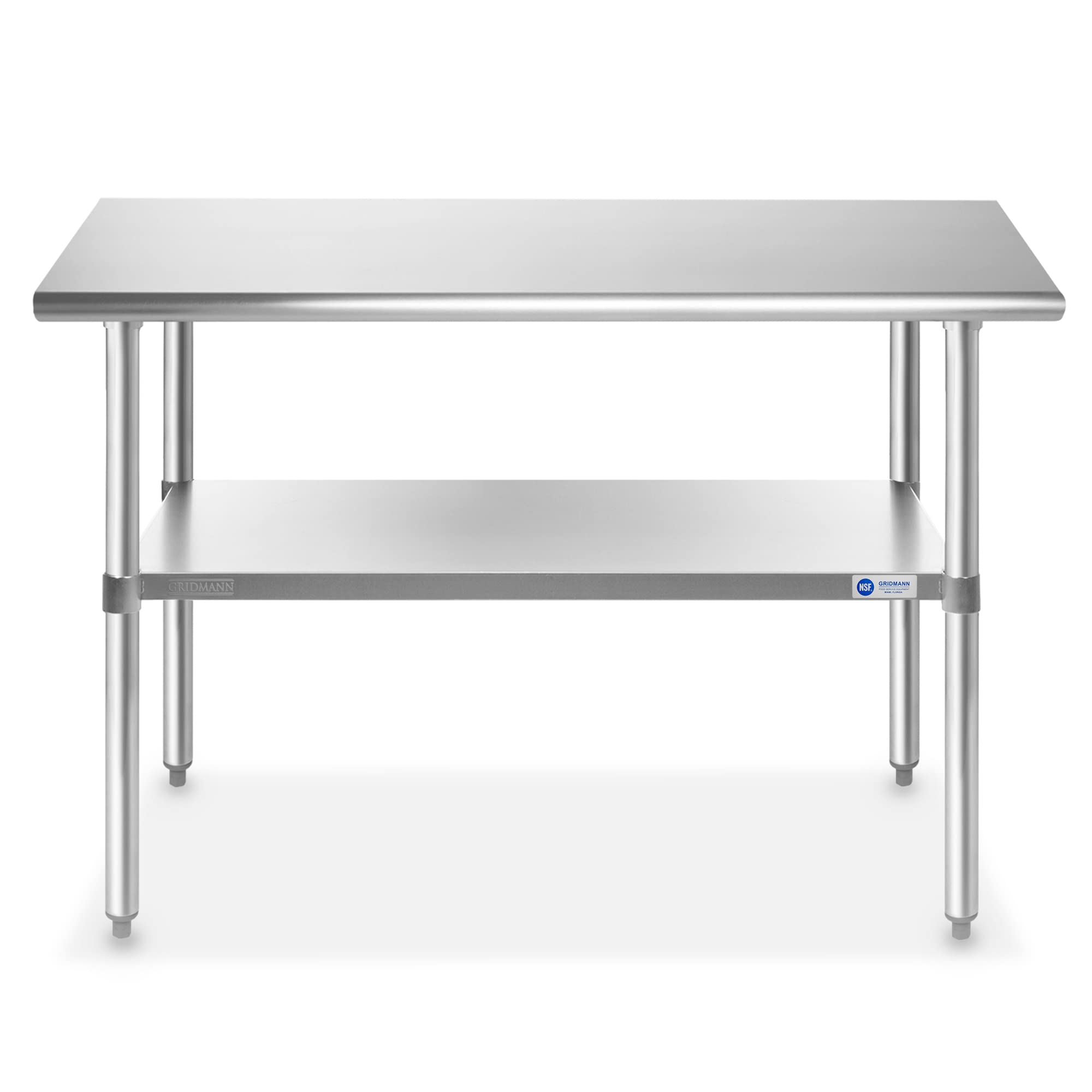 GRIDMANN 48 x 30 Inch NSF Certified Stainless Steel Commercial Prep Table with Undershelf - Heavy Duty Kitchen Work Table for Restaurant, Bakery, Food Truck & Home Use
