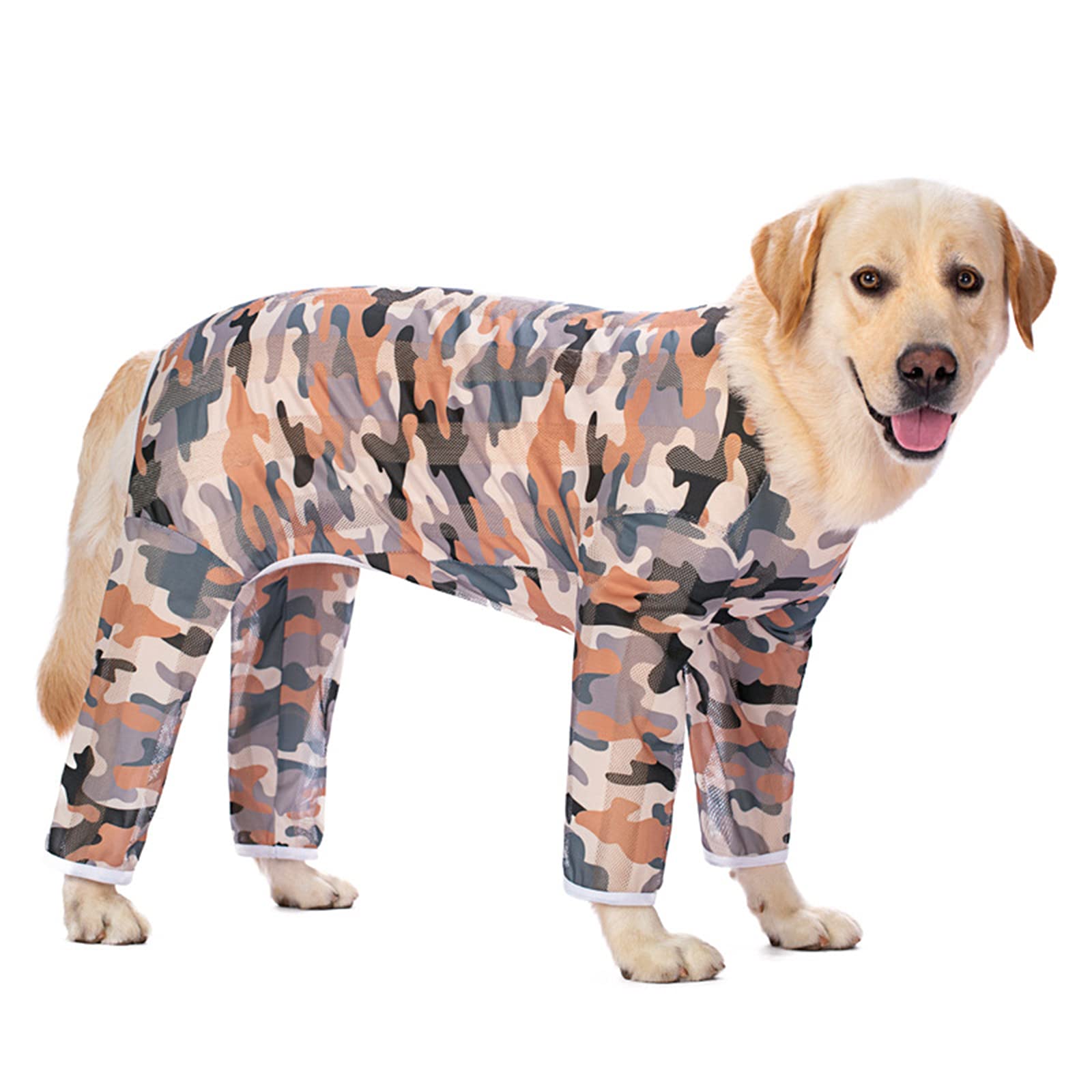 Large Dog Pajamas - Camouflage Cooling Dog Onesie with Sunscreen Protection | Anti-Hair Apparel for Medium & Large Dogs | Perfect for Outdoor Adventures, Lounging & Sun Protection