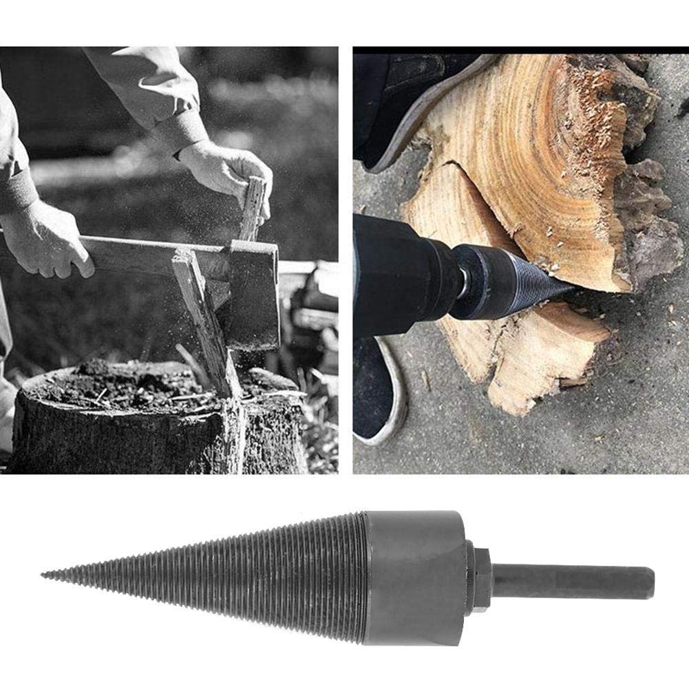 Electric Drill Wood Splitter Cone Bit - Fast & Easy Firewood Splitting Attachment for Hammer Drills | Perfect for Camping, Fireplaces & Wood Stoves