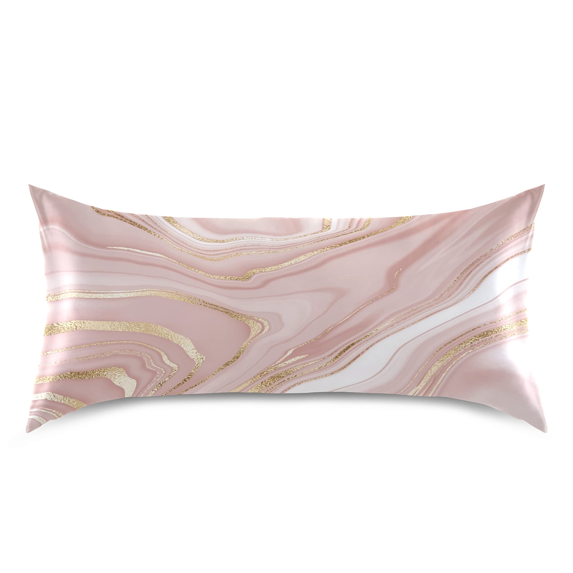 Rose Gold Satin Pillowcase for Hair & Skin Care - 20x26 Inch Silk Pillow Case with Envelope Closure, Hypoallergenic & Anti-Frizz (1PC) - Perfect for Beauty Sleep, Travel & Home Decor