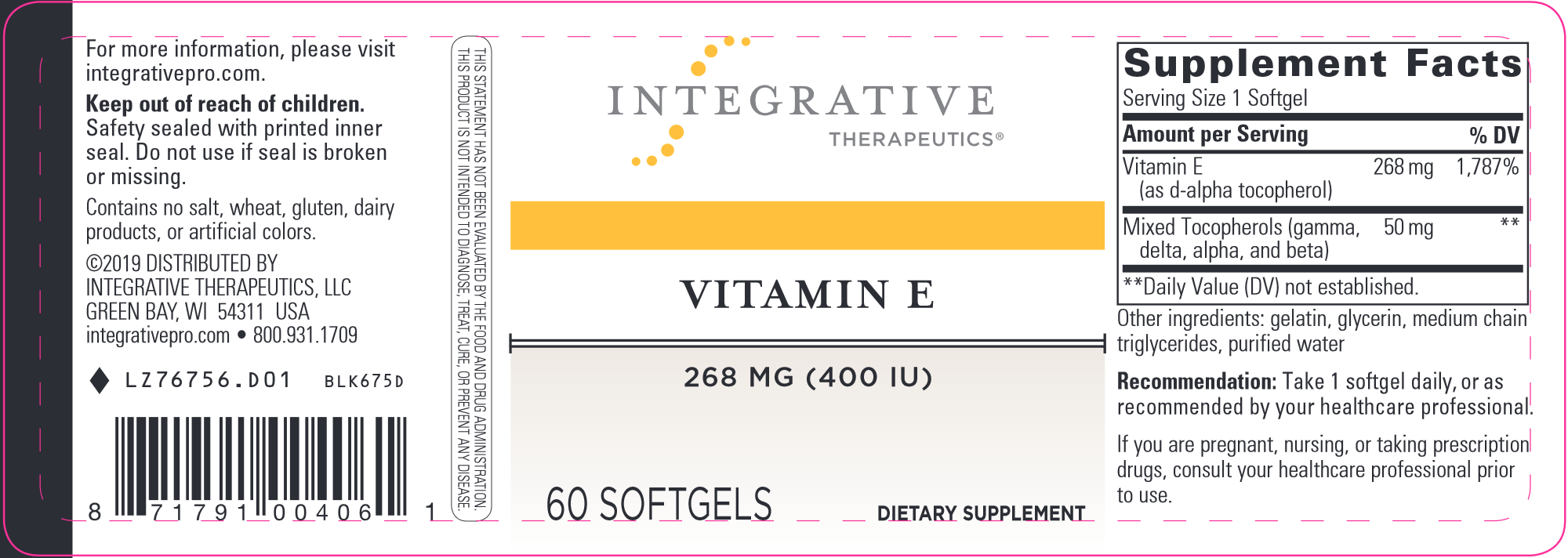 Vitamin E 400 IU Softgels - Natural Antioxidant Supplement for Skin, Hair & Immune Support - Daily Health Boost for Adults & Seniors - Perfect for Anti-Aging & Wellness Routine