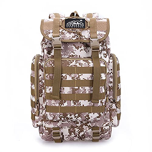 40L Tactical Backpack with MOLLE Webbing - Durable Military Rucksack for Hiking, Camping & Outdoor Adventures (Tan)