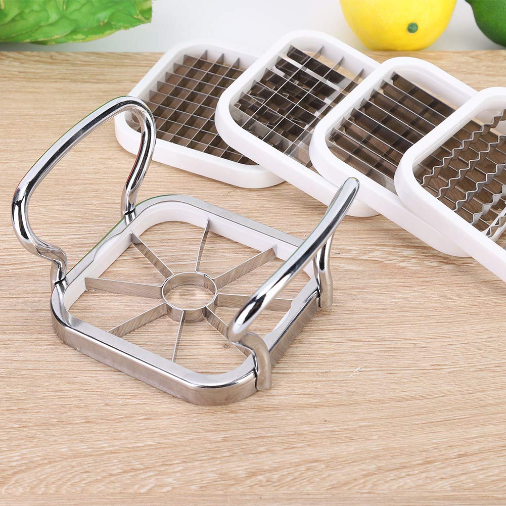 5-in-1 Stainless Steel Potato Cutter - Multi-Functional Vegetable & Fruit Chopper for French Fries, Slicing & Dicing - Perfect Kitchen Gadget for Meal Prep, Snacks & Party Platters