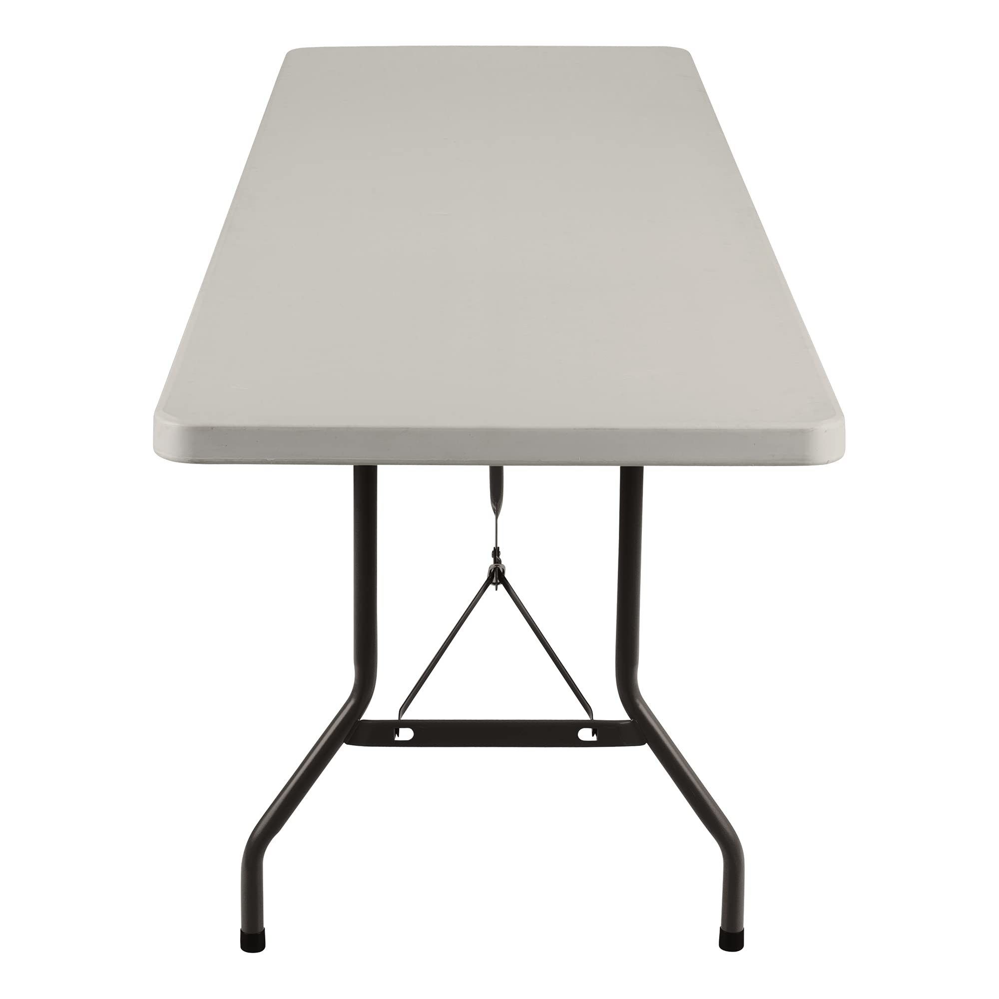 Norwood 8-Foot Folding Training Table - Heavy Duty Indoor/Outdoor Rectangular Plastic Table for Events, Classrooms & Meetings - Space-Saving Gray Foldable Table - Perfect for Training Sessions, Banquets & Outdoor Gatherings