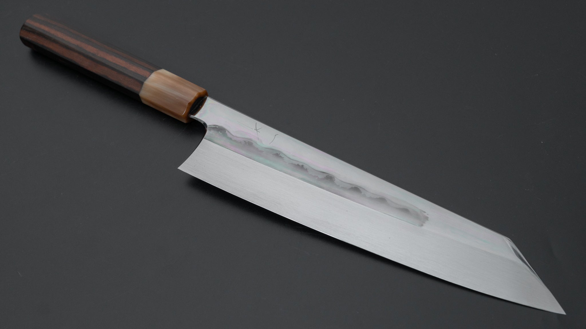 Hitohira Togashi White #1 Notaremon Mizu Honyaki Kiritsuke Gyuto 240mm Japanese Chef Knife with Taihei Makassar Ebony Handle (#070/Saya Included) - Perfect for Sushi, Sashimi & Precision Cutting