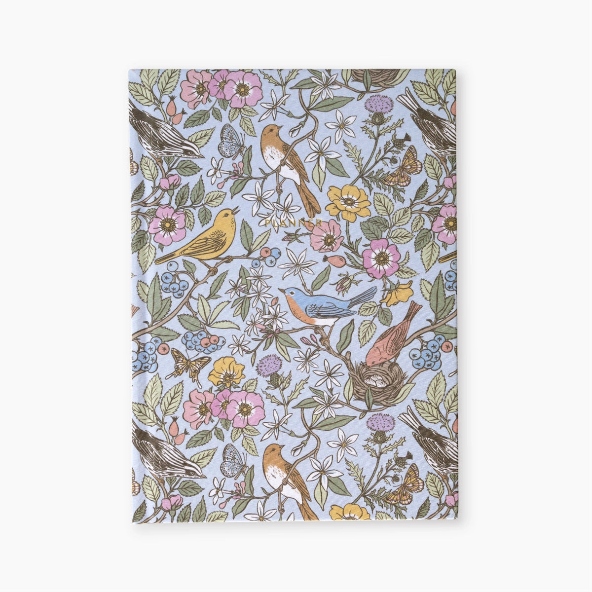 Botanica Paper Co. Linen Bound Undated Weekly Planner with Song Birds Design - Perfect for Daily Planning, Journaling & Productivity | Office, School & Home Use