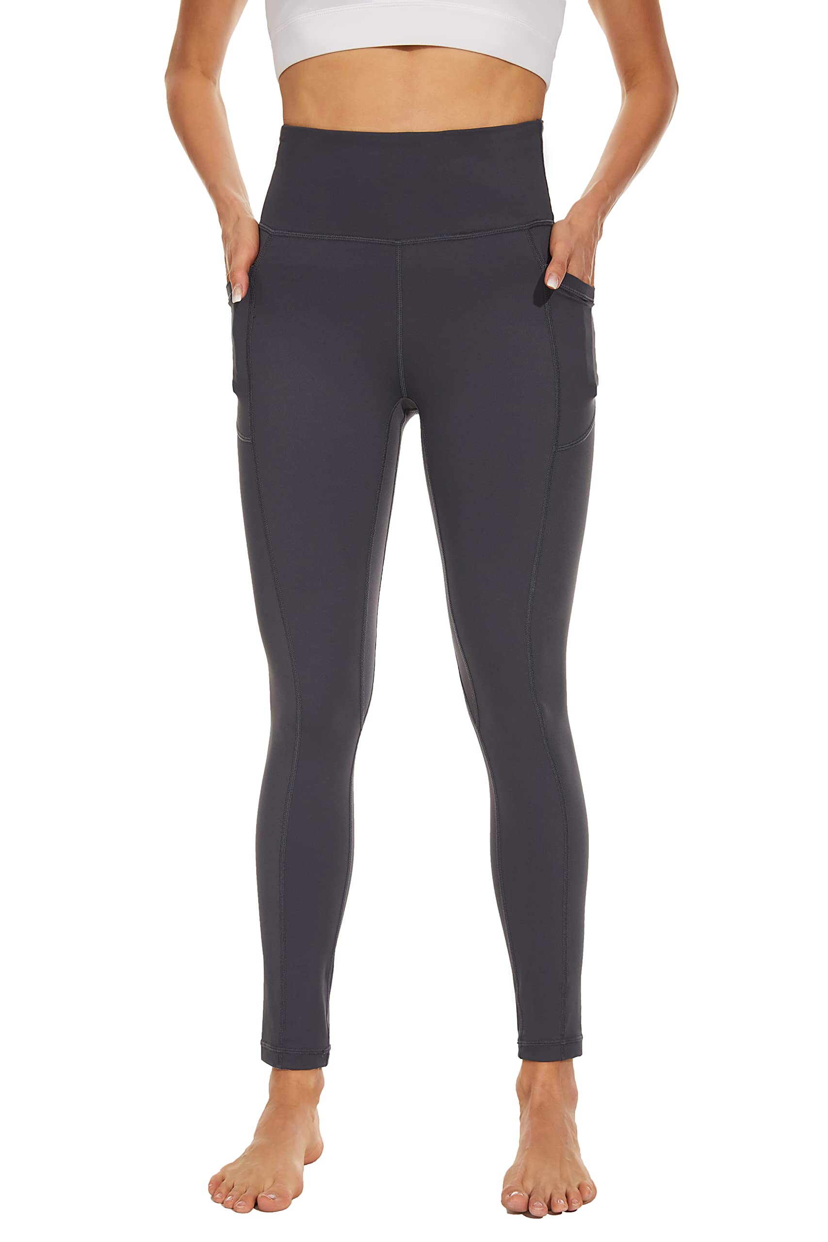 CCKO High Waisted Yoga Pants for Women with Pockets - Stretchy Workout Leggings with Tummy Control - Perfect for Gym, Running & Everyday Wear