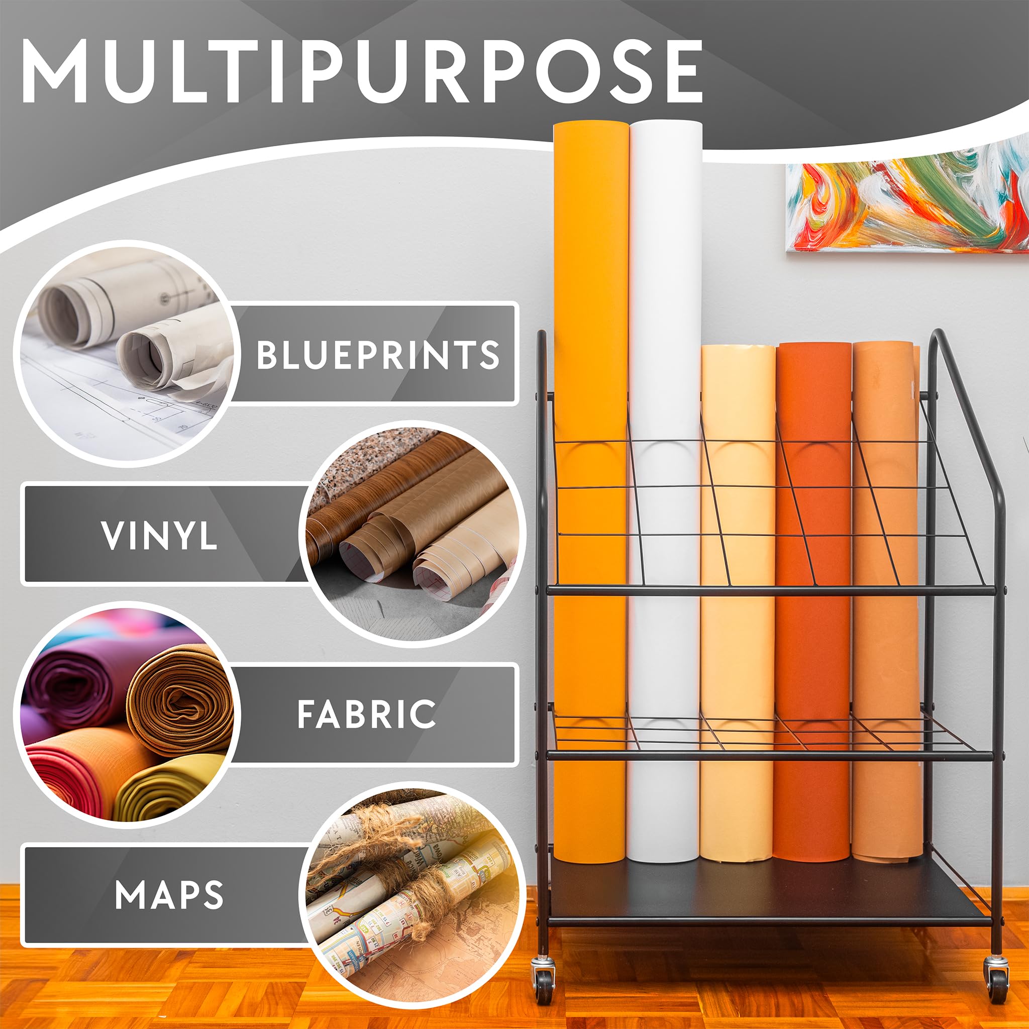 Blueprint Holder Storage Organizer with 20 Compartments - Large Blueprint Storage Rack for Posters, Maps, Documents - Perfect for Architects, Engineers & Office Organization