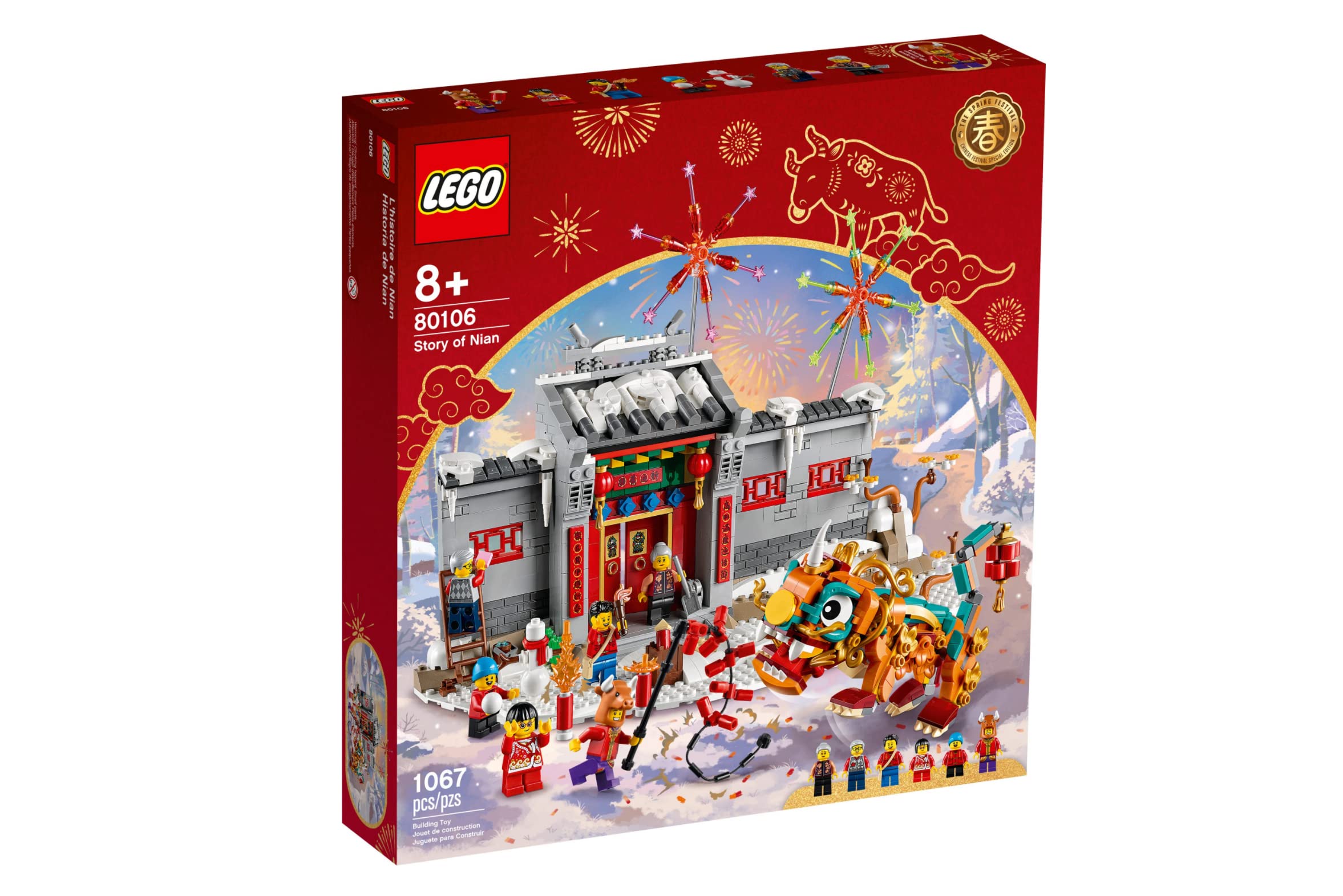 LEGO Chinese New Year Building Kit - Story of Nian (1,067 Pieces) | Creative Construction Toy for Kids & Collectors | Perfect for Holiday Gifts & Cultural Education