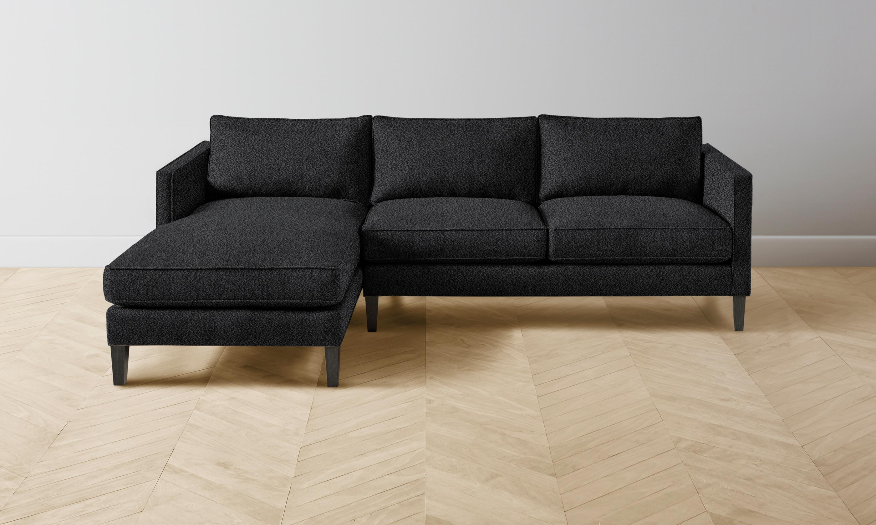 Premium Crosby Sectional Sofa with Italian Bouclé Fabric in Storm Gray - Perfect for Living Room, Lounge & Modern Home Decor