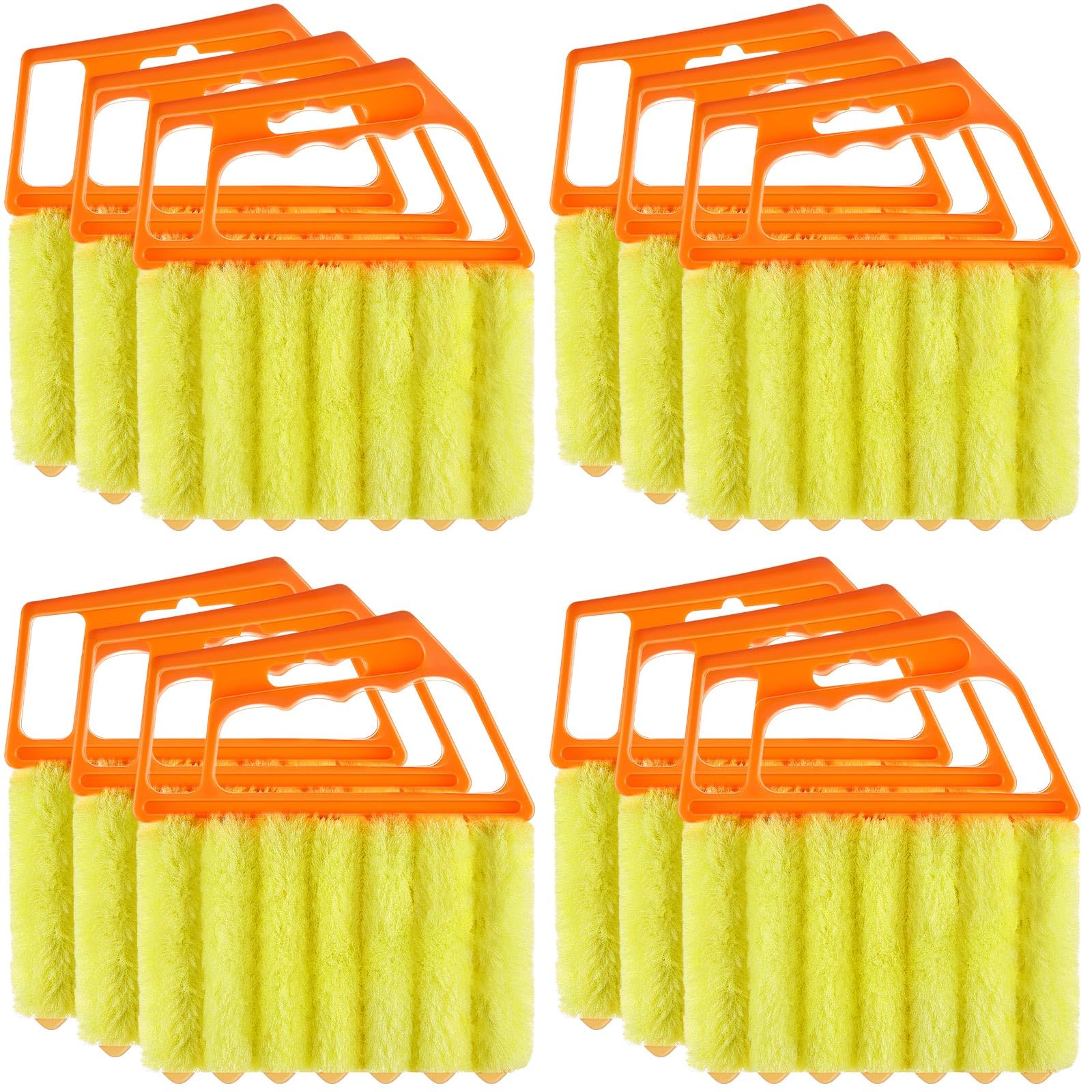 Maxdot 12-Pack Microfiber Blind Cleaner Duster Set - 7-Finger Dusting Tool for Wood Blinds, Window Slats & Air Conditioner Vents - Washable Reusable Mini Brush for Dust, Dirt & Pet Hair Removal - Perfect for Home, Office & RV Cleaning