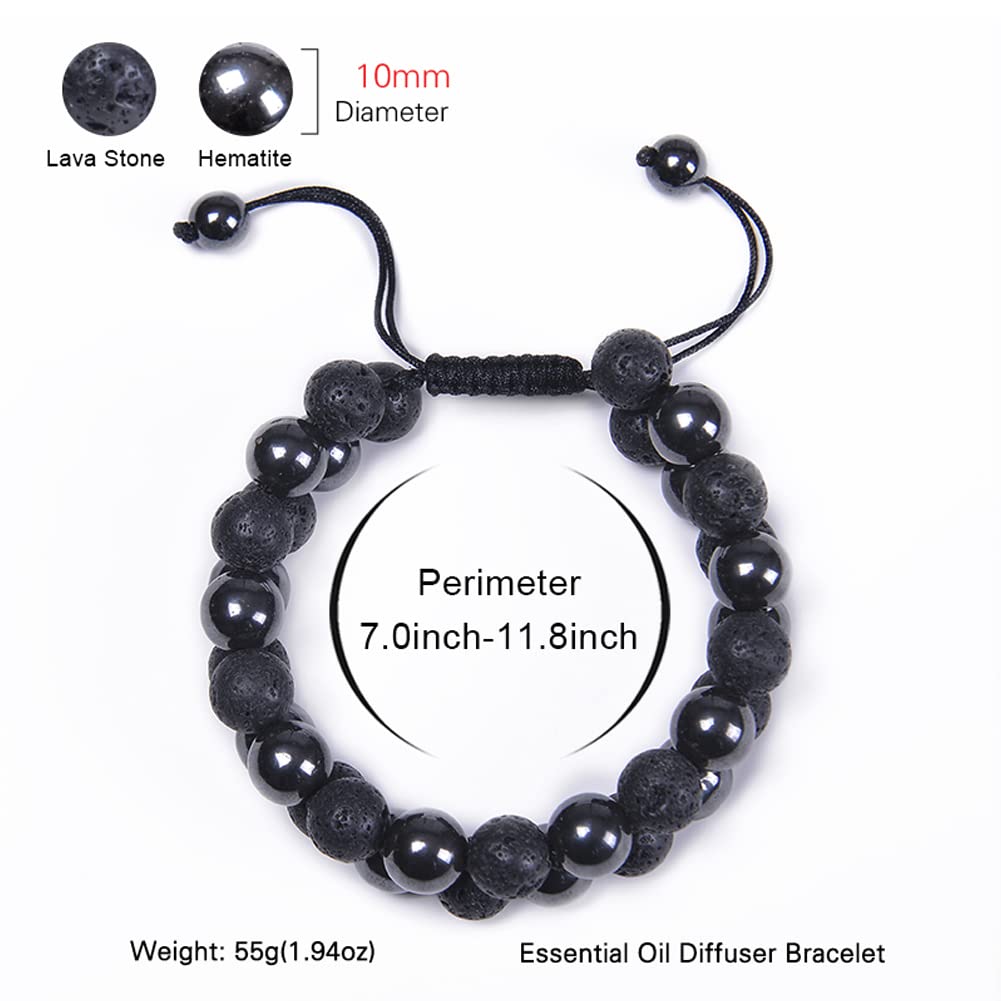 GelConnie 7 Chakra Lava Rock Bracelet - 8mm Natural Stone Healing Beads for Stress Relief, Anxiety & Yoga - Aromatherapy Essential Oil Diffuser Bangle - Perfect for Meditation, Spiritual Healing & Daily Wellness
