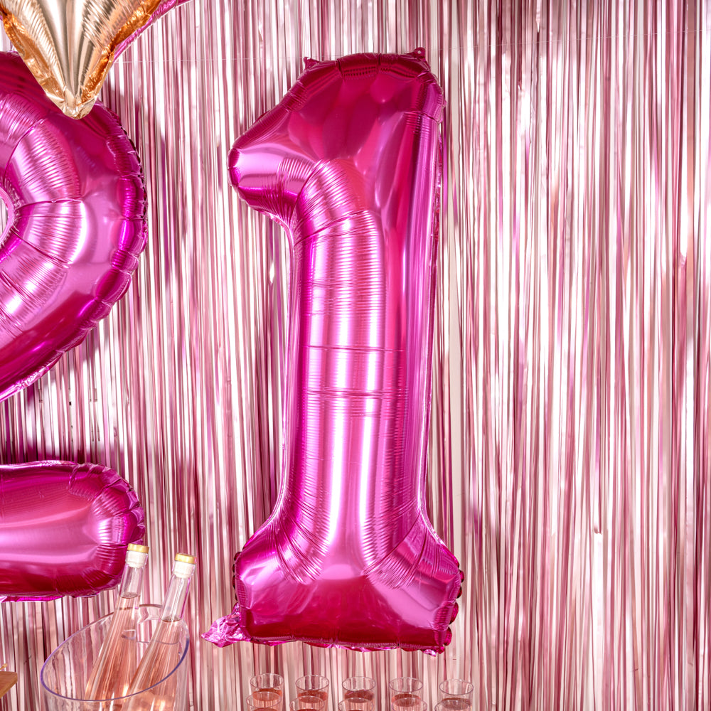 Balloonify Pink Mylar Number 1 Balloon - 40 Inch Large Foil Balloon for Birthday Party Decorations, Baby Shower, Anniversary Celebrations & Photo Backdrops