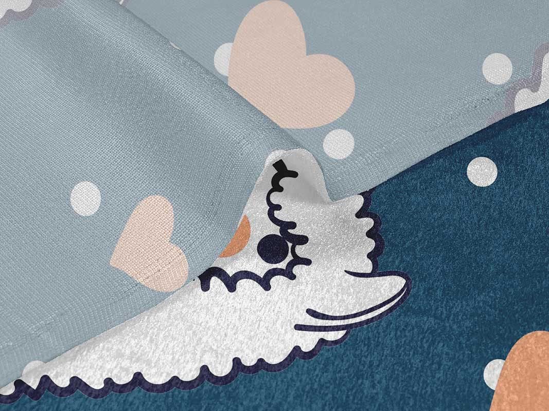 oneOone Velvet Blue Fabric Sheep Print - 58 Inch Wide Soft DIY Quilting & Nursery Decor Fabric by the Yard - Perfect for Baby Blankets, Clothing, and Home Decor Projects