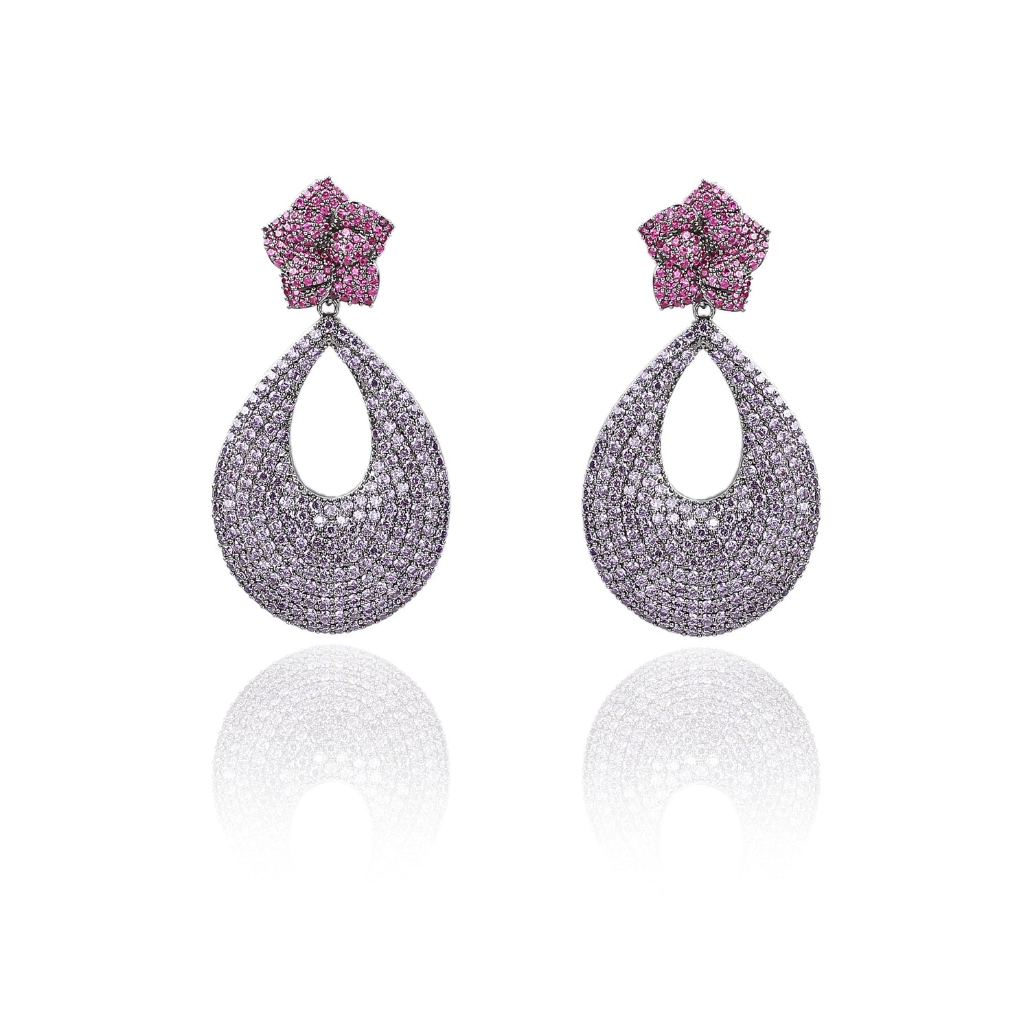 5A Cubic Zirconia CZ Copper Water Drop Dangle Earrings for Women - Elegant Bridal Jewelry, Wedding Party Accessories, Anniversary Gift Idea