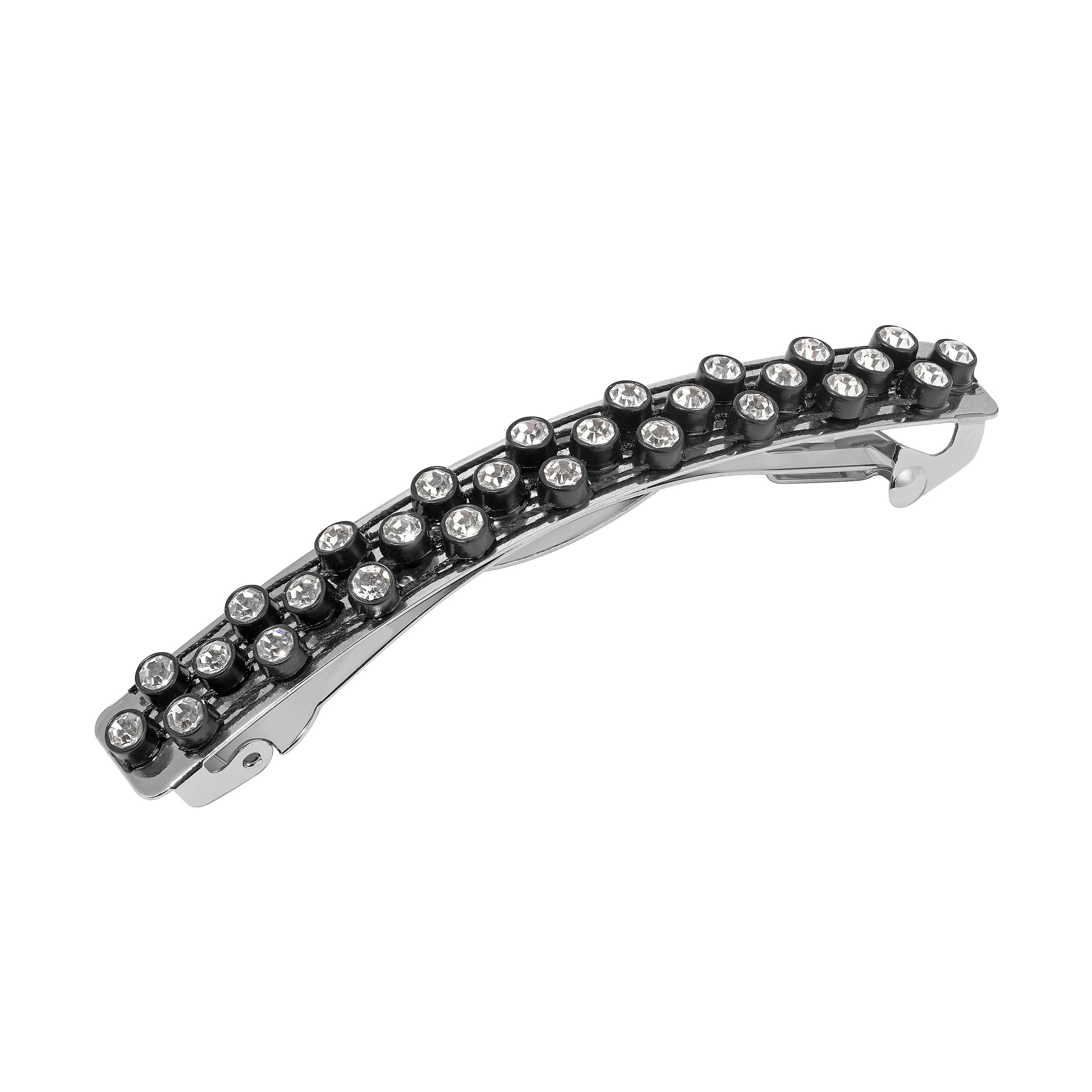 1928 Vintage Style Clear Crystal French Hair Barrette - Elegant Hair Clip for Women, Bridal Accessories, Prom & Special Occasions