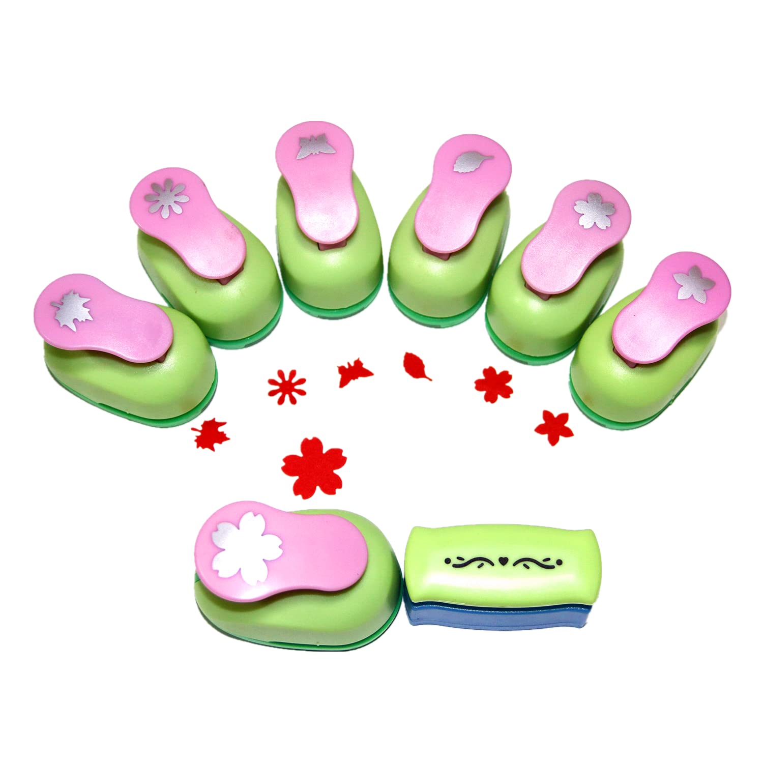8-in-1 Craft Punch Set - Flower, Leaf & Butterfly Paper Punches for Scrapbooking, Card Making & DIY Projects (Pack of 8) - Perfect for Scrapbook Embellishments, Greeting Cards & Home Decor
