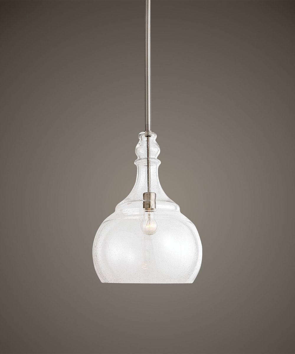 13W Ilona 1-Light Seeded Glass Teardrop Pendant - Modern Farmhouse Kitchen Island Lighting, Dining Room Chandelier for Home Decor