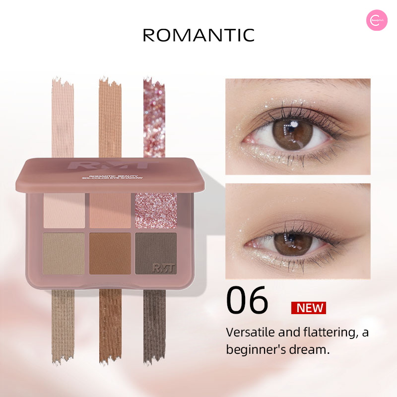 RMT Floral Sequence 6-Color Eyeshadow Palette - Long Lasting Pigmented Makeup for Day & Night Looks - Perfect for Parties, Weddings & Everyday Wear