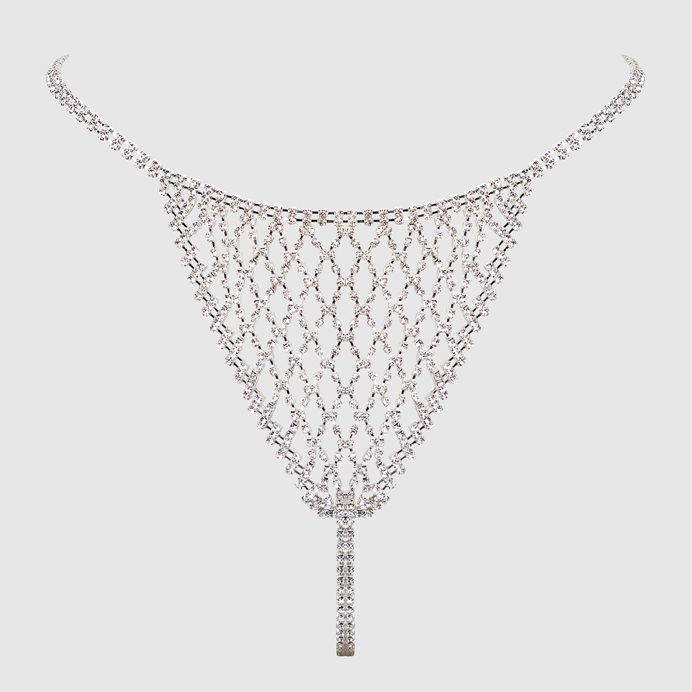 Sexy Chainmail Diamond Thong - Women's Metallic Underwear for Boudoir & Sensual Wear - Perfect for Lingerie Parties & Romantic Nights